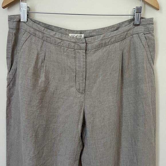 Eileen Fisher Cropped Linen Pants Size M - Picture 2 of 10